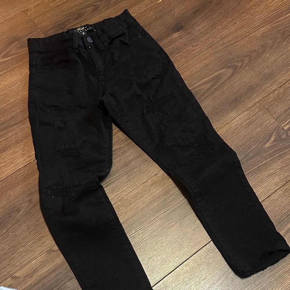 Black Boy’s Slim Distressed Jeans